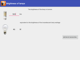 Brightness of lamps:lumen-watt