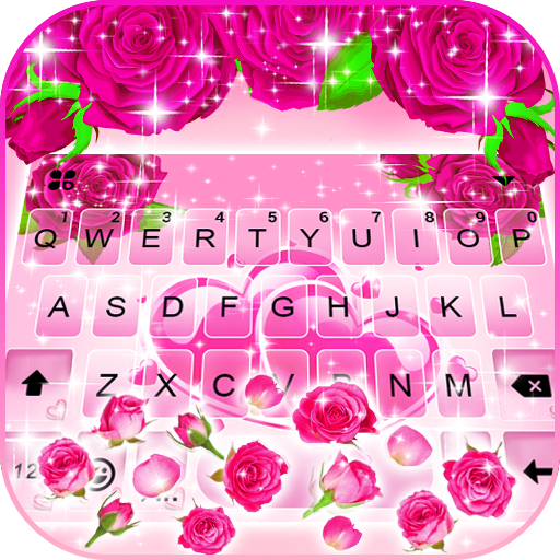 Pink Roses Gravity Keyboard Ba  Icon