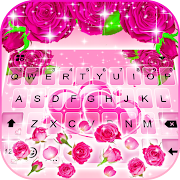 Pink Roses Gravity Keyboard Background