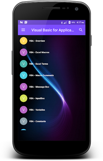 Android application Learn - VBA screenshort