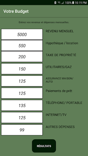 Votre Budget Screen 2