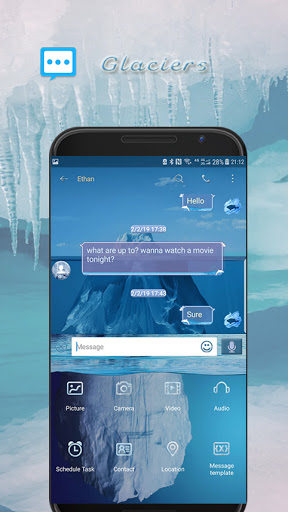 Screenshot of Glaciers skin for Next SMS