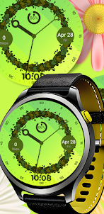 Floral watch face green