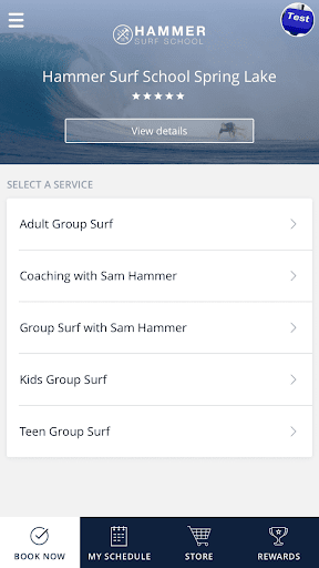 Android application Hammer Surf School screenshort