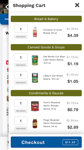 Android application Skinner's Grocery screenshort