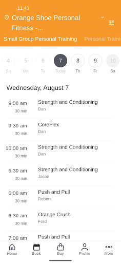Orange Shoe Personal Fitness Screen 2