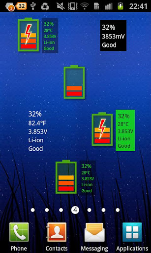Android application Battery Widget 2D screenshort