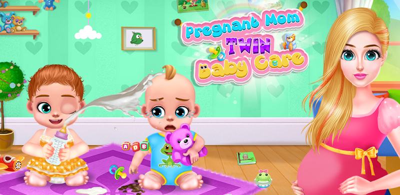 Pregnant Mom And Twin Baby Care Nursery Game