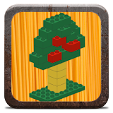 Building bricks step-by-step icon