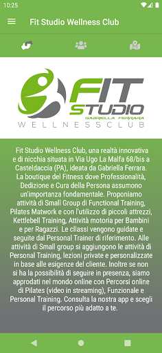 Android application Fit Studio Wellness Club screenshort