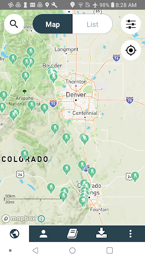 Android application Day Hikes Near Denver screenshort