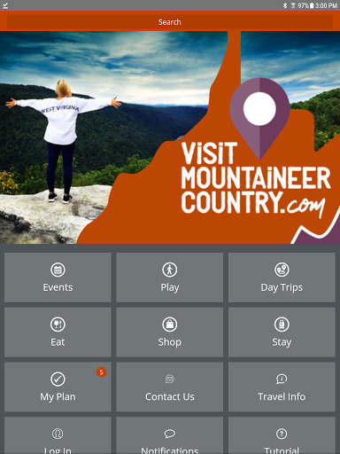 Screenshot of Visit Mountaineer Country