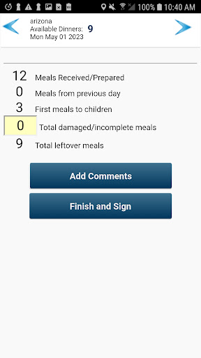 SFSP / CACFP MealTracker Screen 3