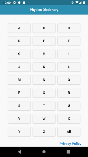 Android application Physics Dictionary screenshort