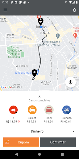 Android application Rota On-line - Passageiro screenshort
