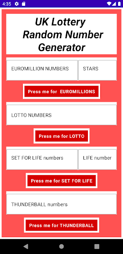 Android application UKLotteryRandomNumberGenerator screenshort