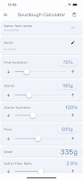 screenshot of Sourdough Hydration Calculator