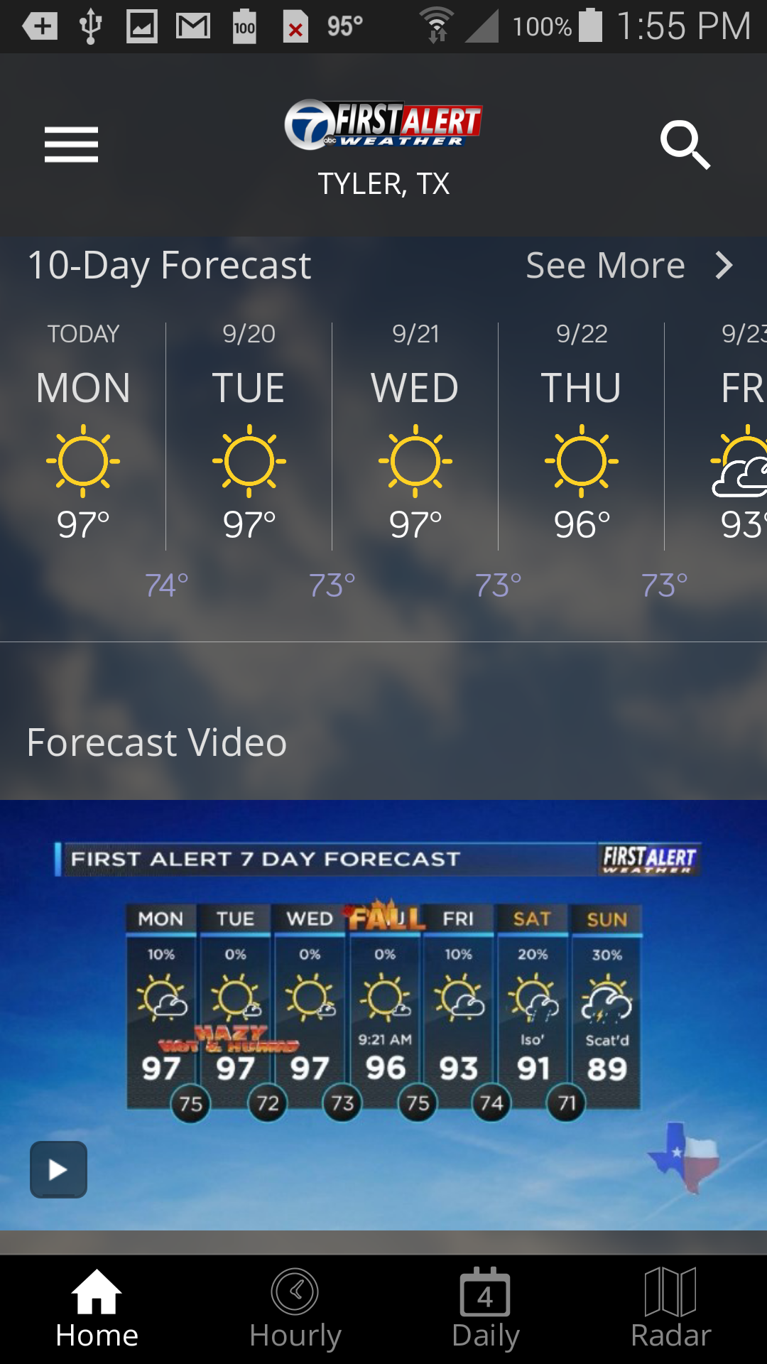 Android application KLTV First Alert Weather screenshort
