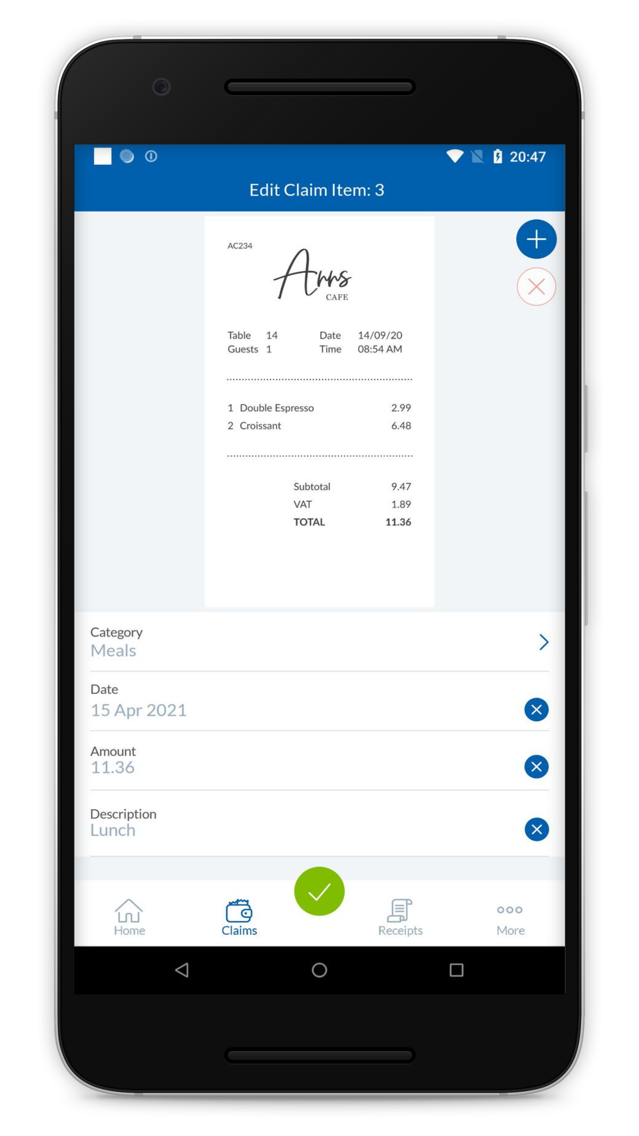 Android application Webexpenses screenshort