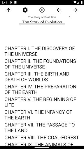 Android application Book, The Story of Evolution screenshort