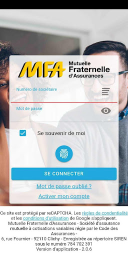 Android application Mon appli MFA screenshort