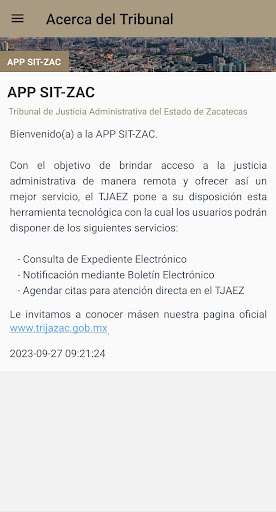 SIT-ZAC APP Screen 2