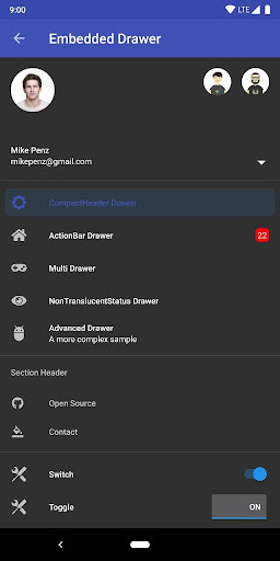 MaterialDrawer Sample Screenshot 4 - AppWisp.com