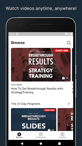 Screenshot of Strategy Training