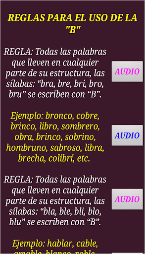 USO de la "B" y "V" Reglas Screen 3