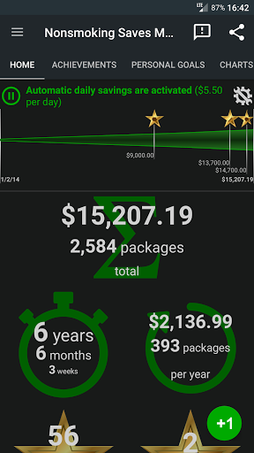 Android application Nonsmoking Saves Money screenshort