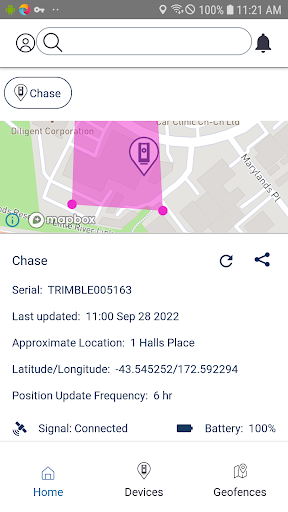 Trimble Sentinel Screen 2