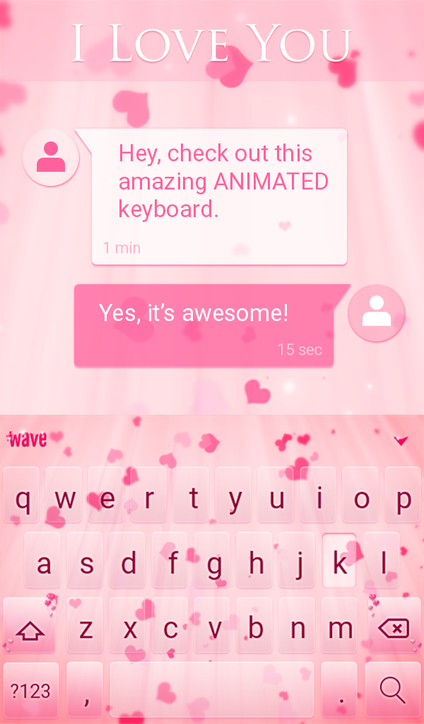 Android application I Love You Animated Keyboard + Live Wallpaper screenshort