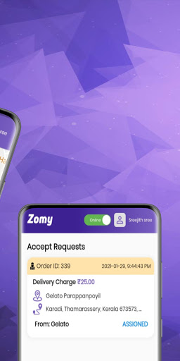 Zomy For Delivery Agent Screen 2