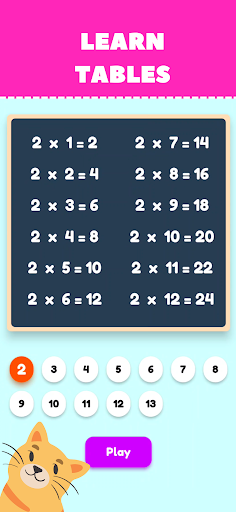 Android application Multiplication Times Table screenshort
