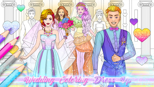 Wedding Coloring Dress Up - Games for Girls screenshots apkspray 1