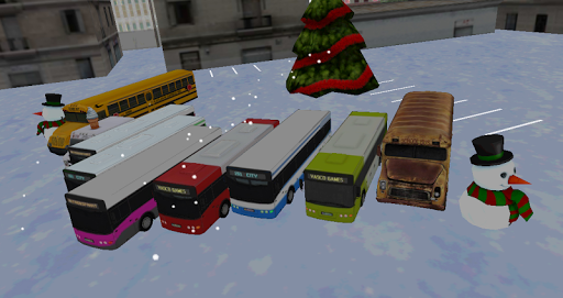 Bus winter parking - 3D game