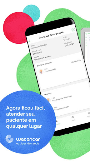 Android application wecancer - equipes de saúde screenshort