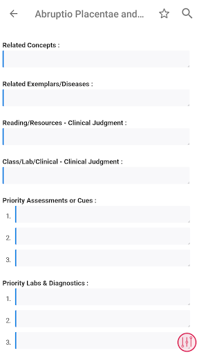 Screenshot of NurseThink® NoteBook