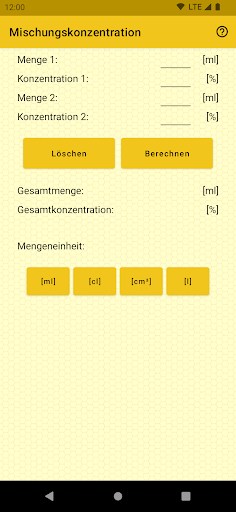 Rechner Mischung Flüssigkeiten Screen 3