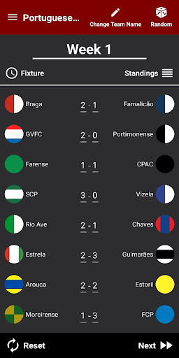 Android application Portuguese League Calculator screenshort