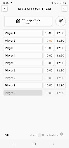 NS Team Attendance Screen 3