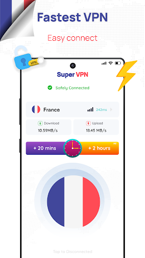 Android application France VPN: Get French IP screenshort
