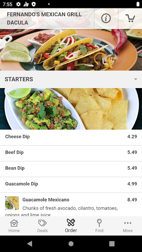 Android application Fernandos Mexican Grill screenshort
