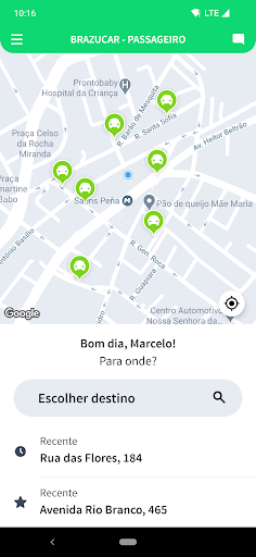 Android application BrazuCar - Passageiro screenshort