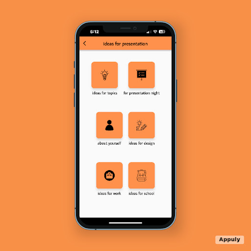 Android application ideas for presentation screenshort