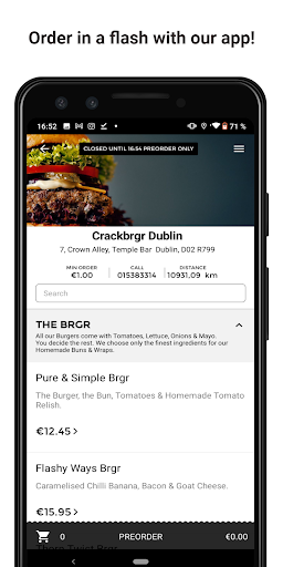 Android application Crackbrgr Dublin screenshort