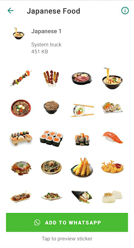 Android application Japanese Food Stickers screenshort