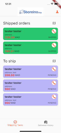 Android application Storeino ship screenshort