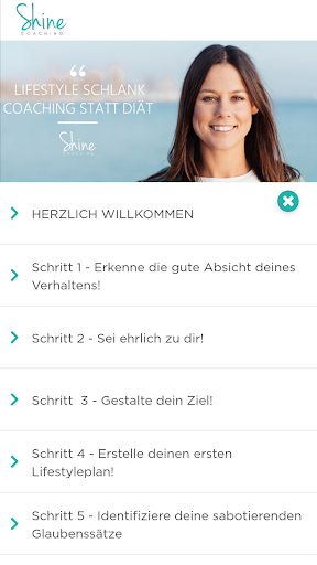 Android application Shinecoaching App screenshort