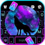 Galaxy Howling Wolf Keyboard Background Apk
